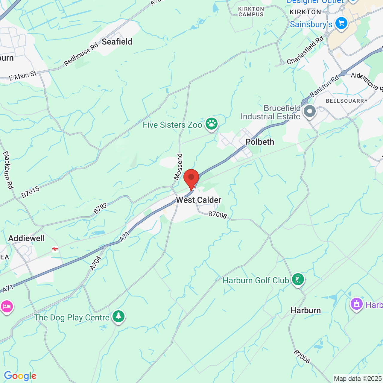 Map displaying job location