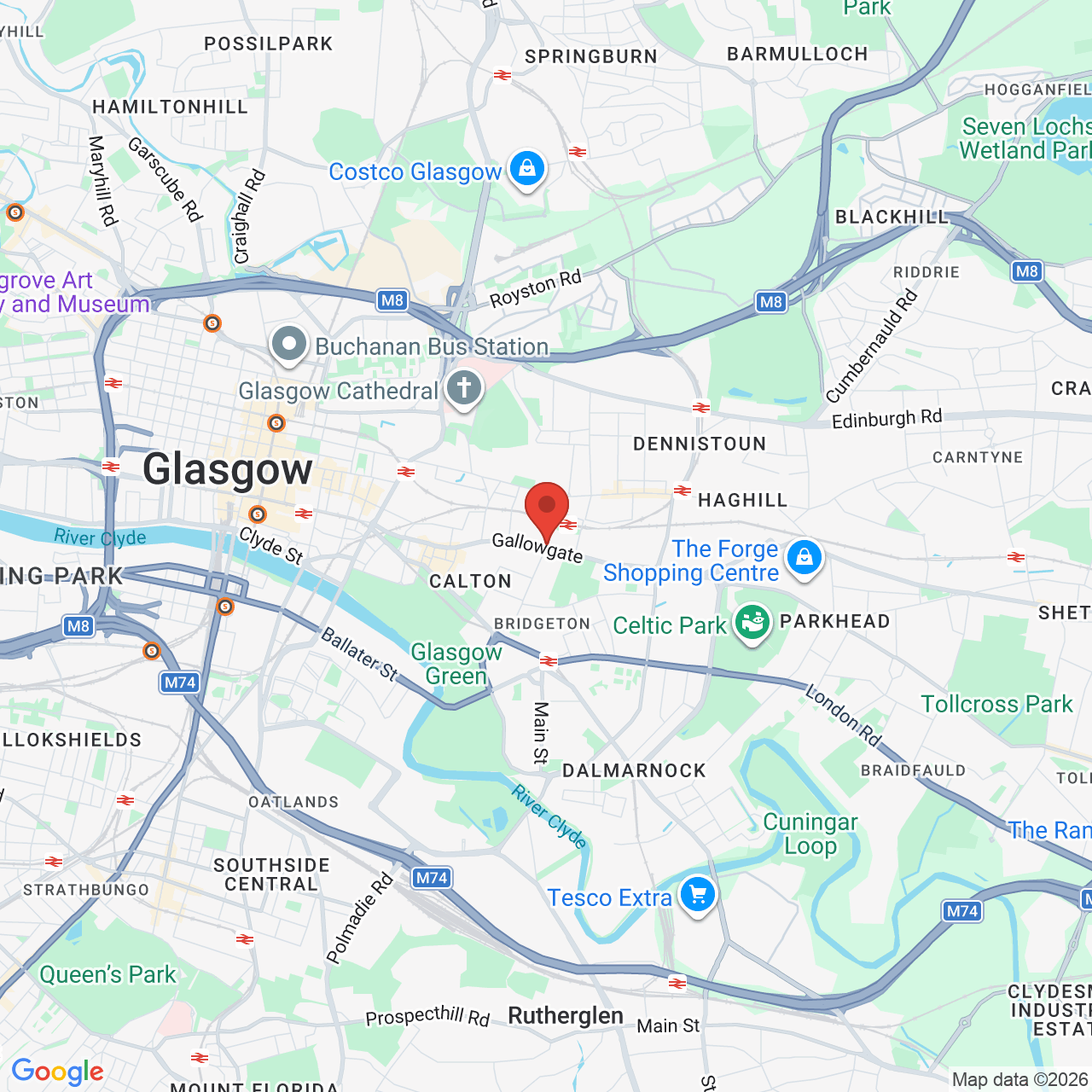 Map displaying job location