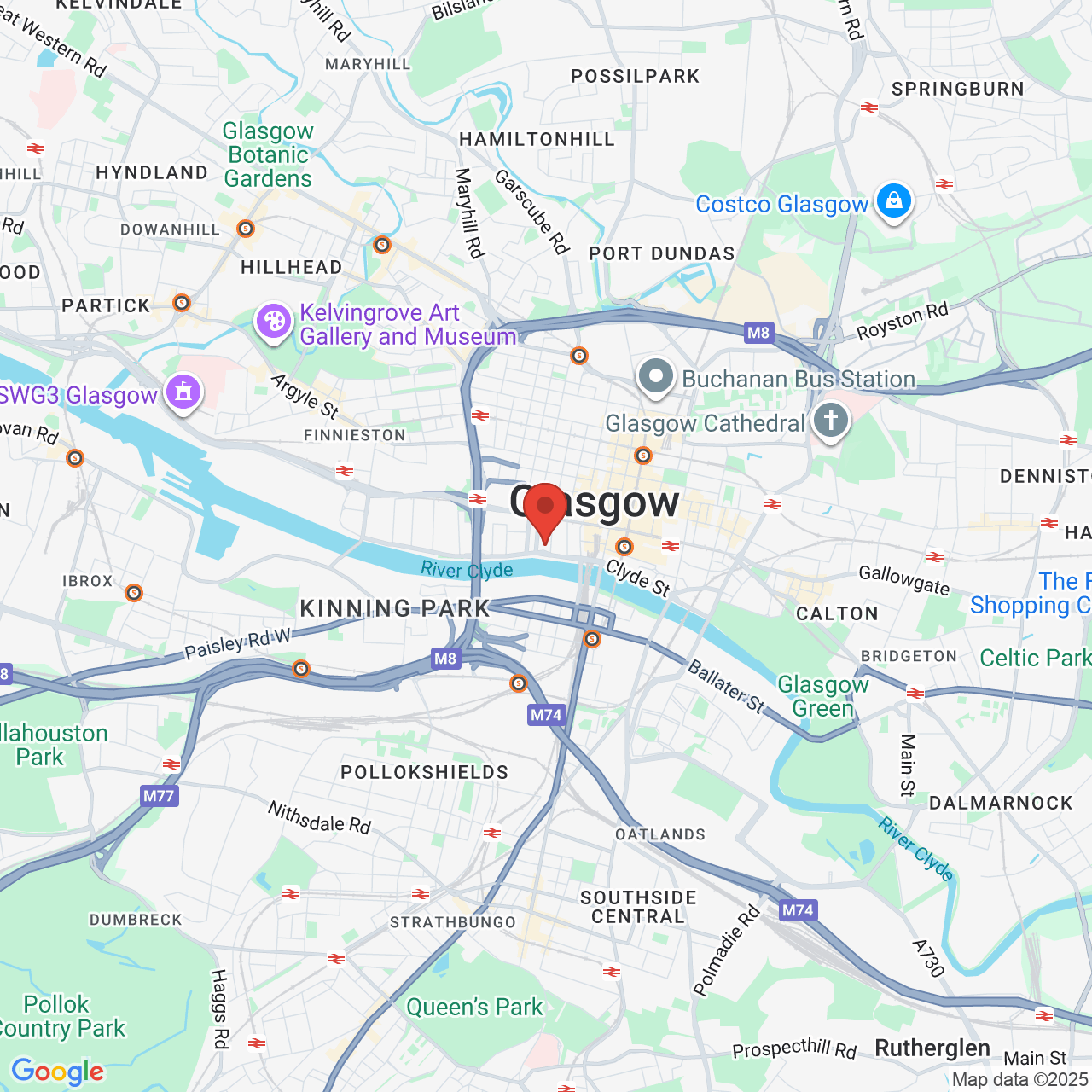 Map displaying job location
