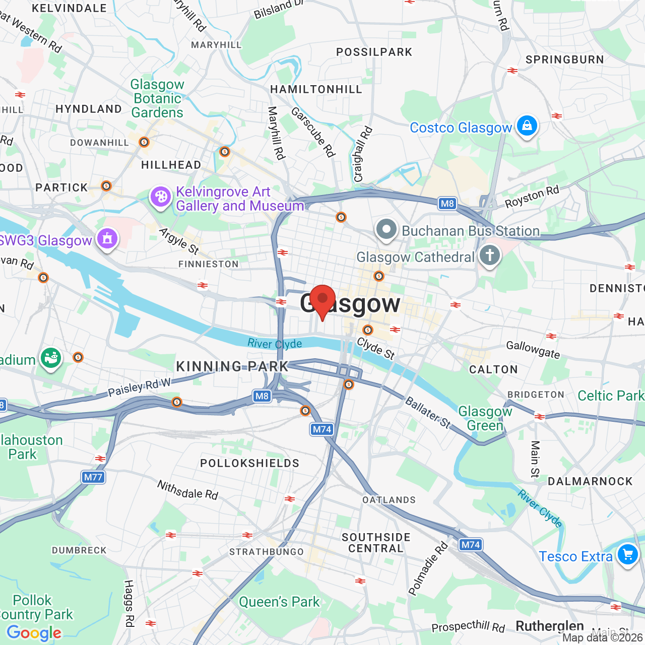 Map displaying job location