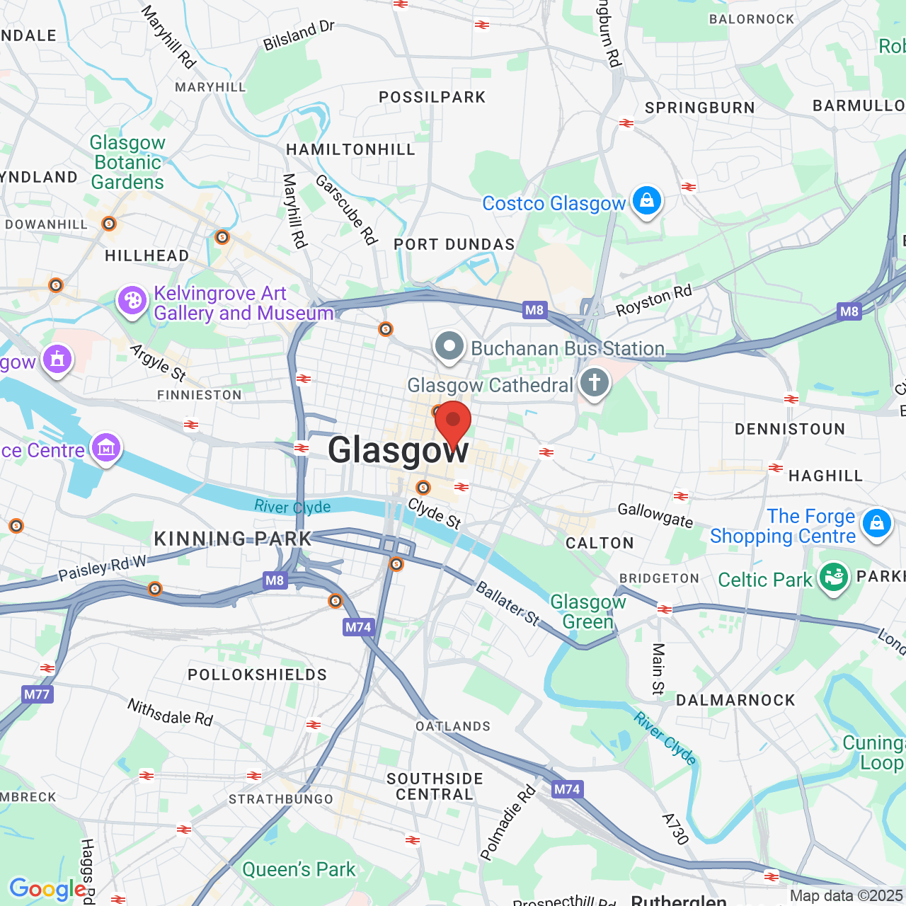 Map displaying job location