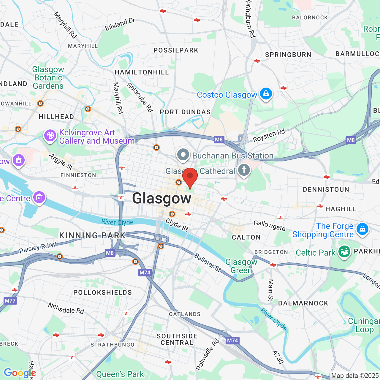 Map displaying job location