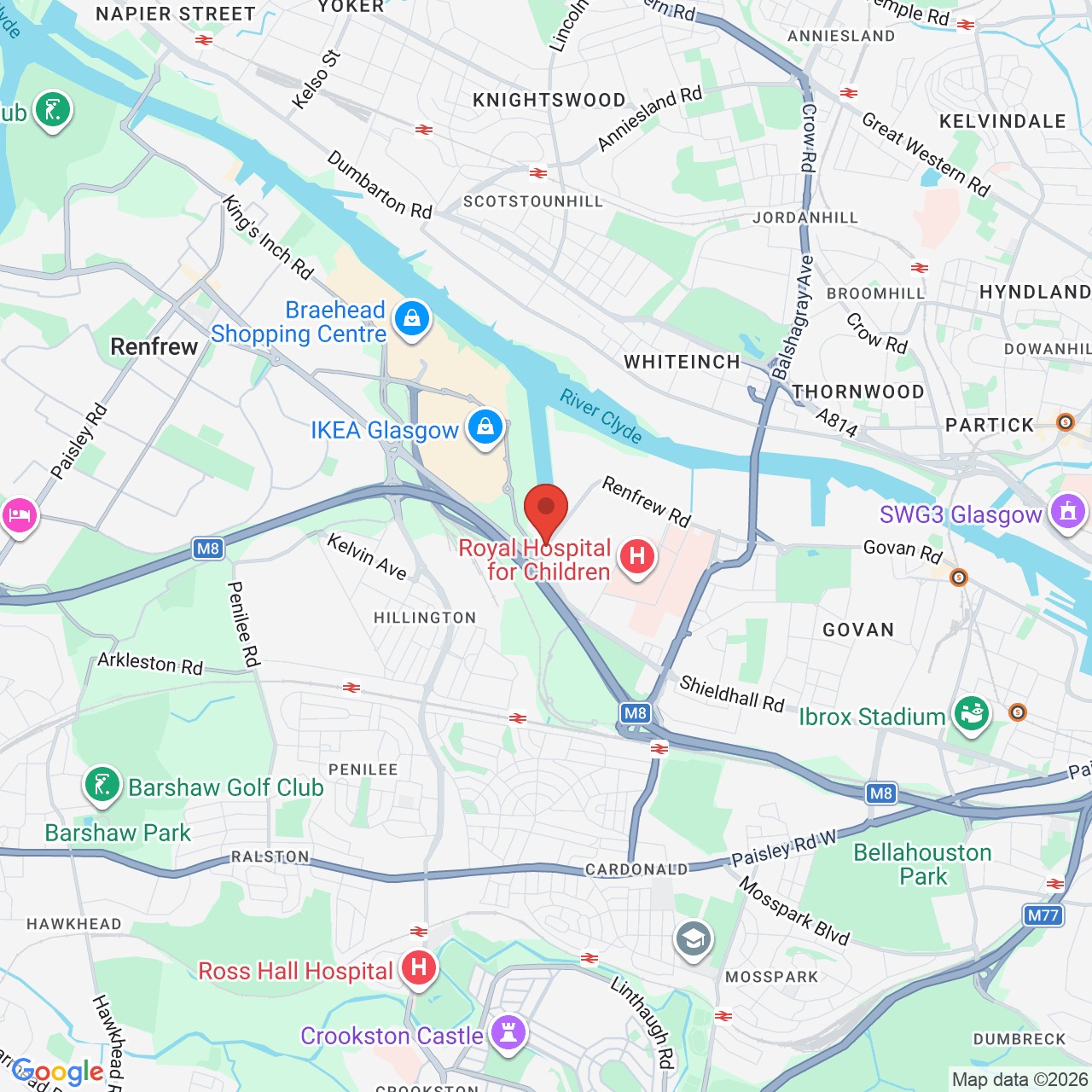 Map displaying job location