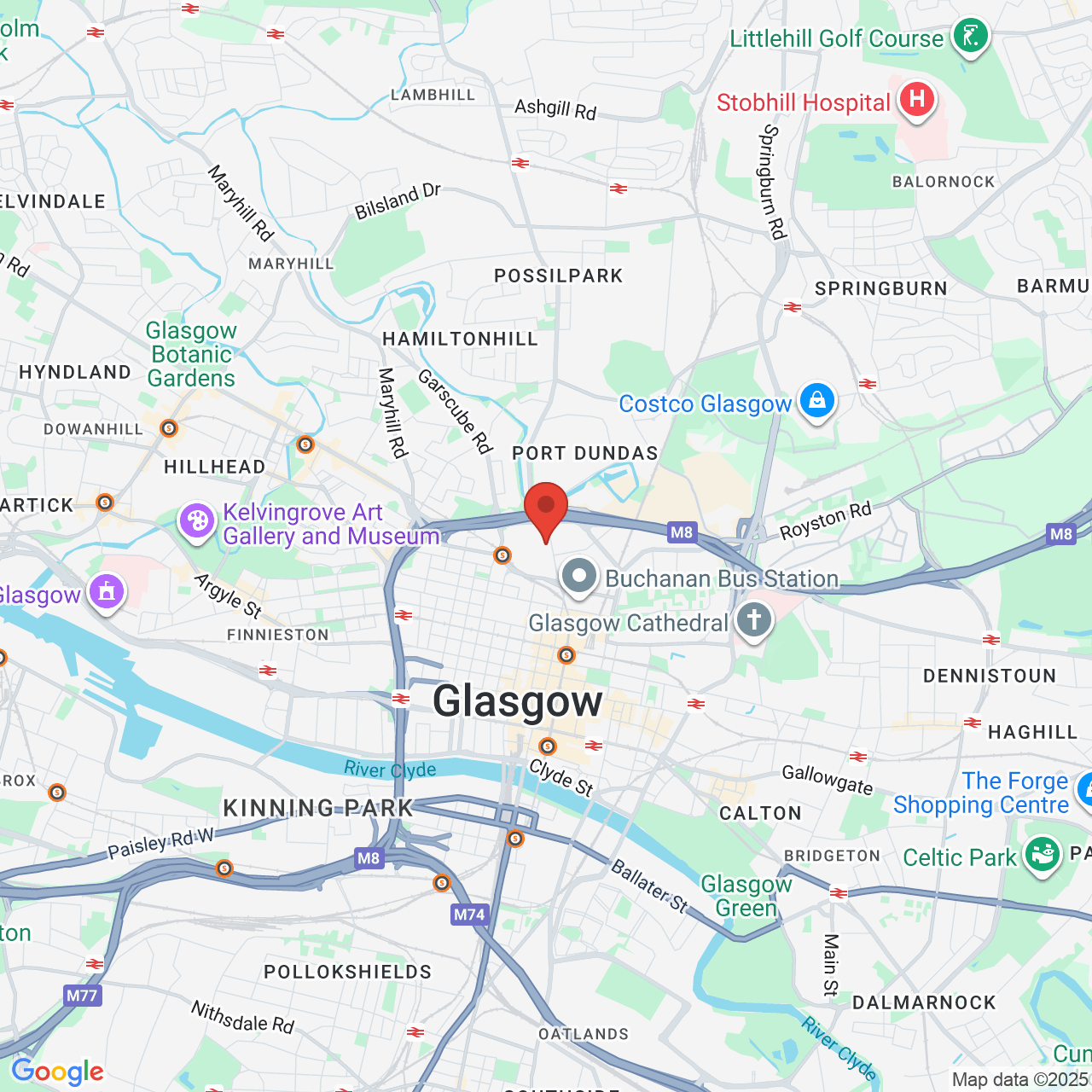 Map displaying job location