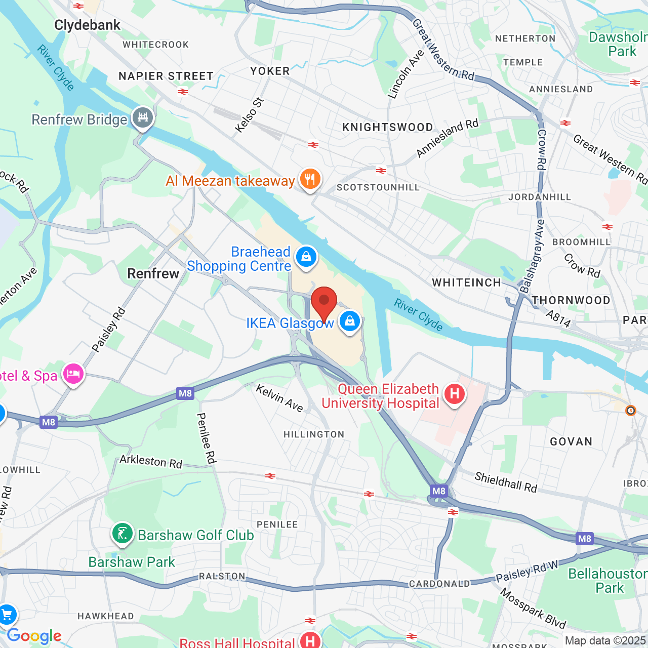 Map displaying job location