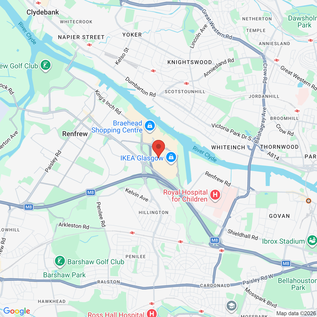 Map displaying job location