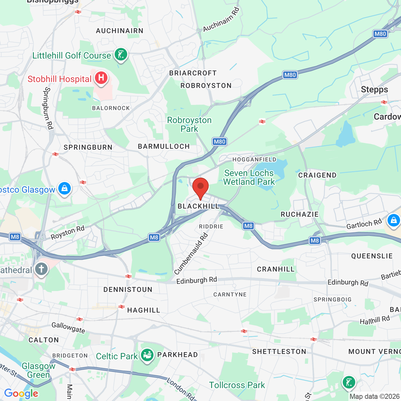Map displaying job location