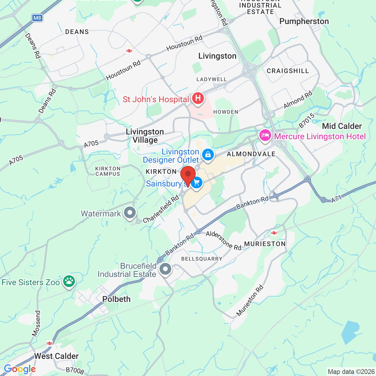 Map displaying job location