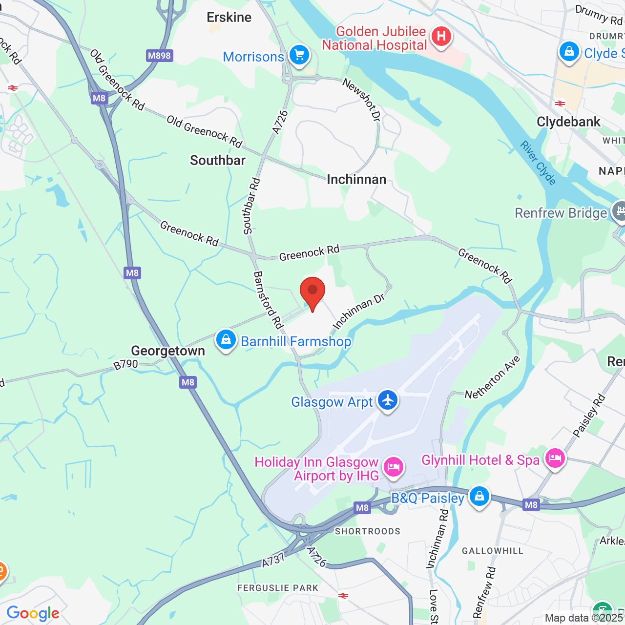 Map displaying job location