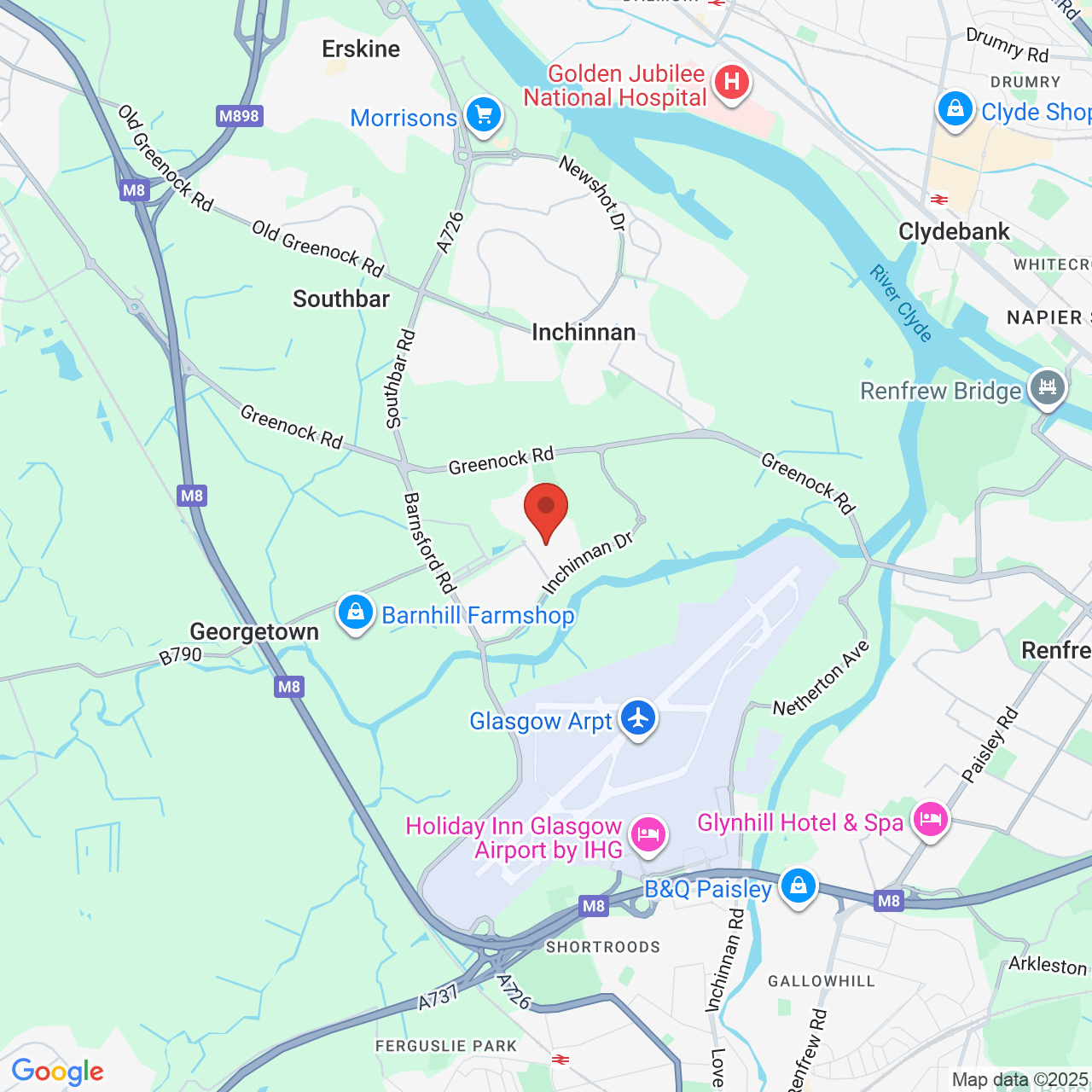 Map displaying job location