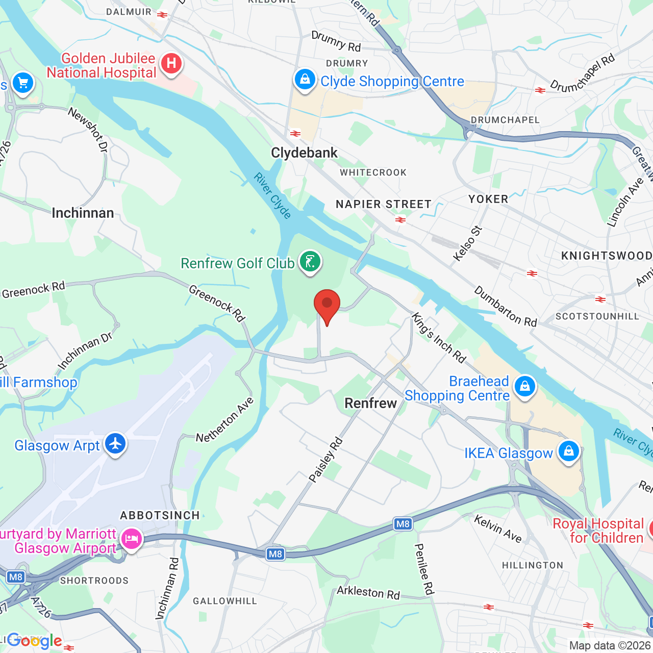 Map displaying job location