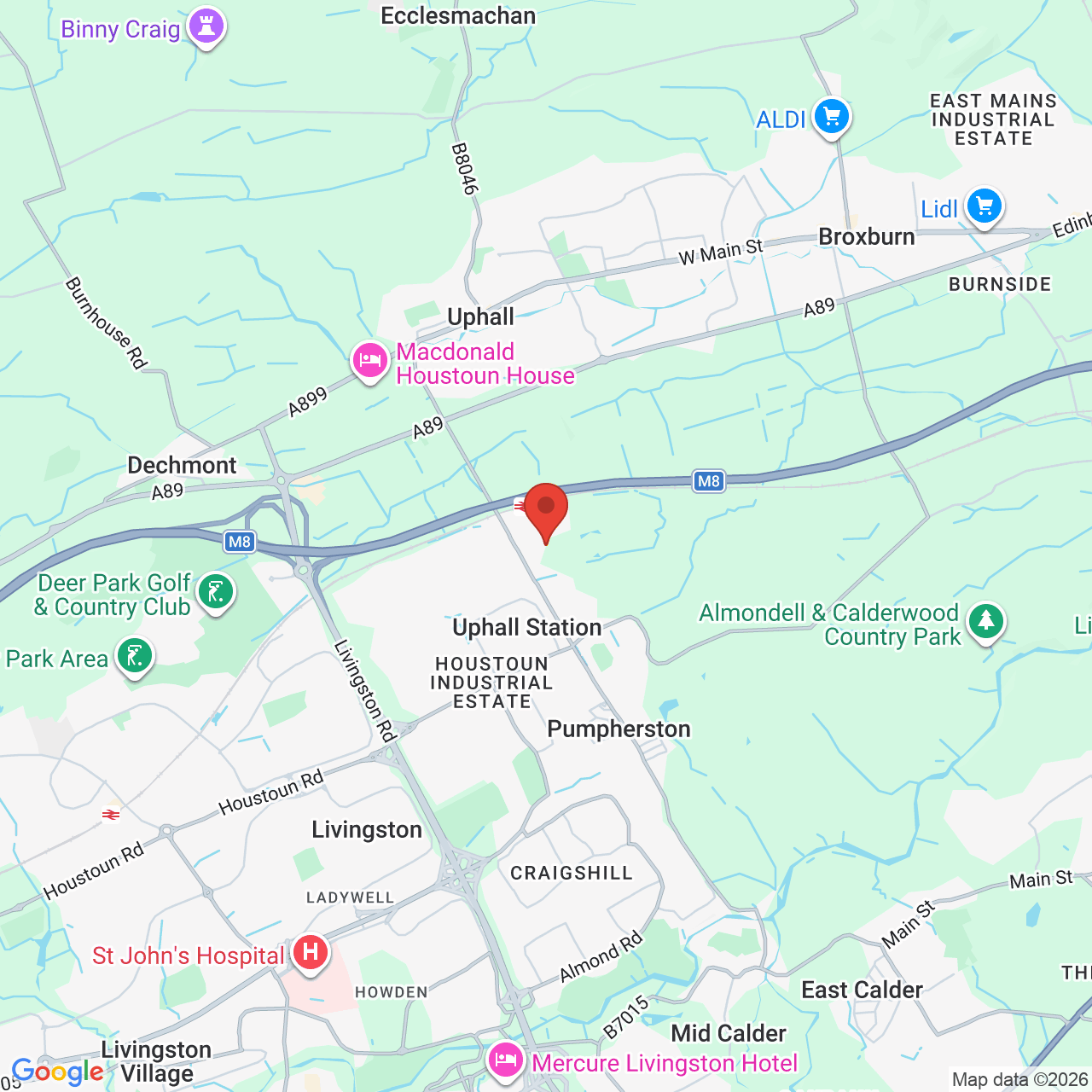 Map displaying job location