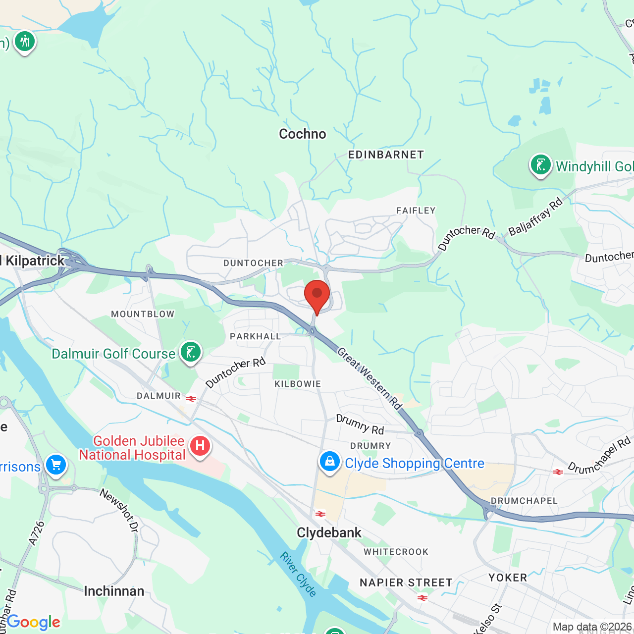 Map displaying job location