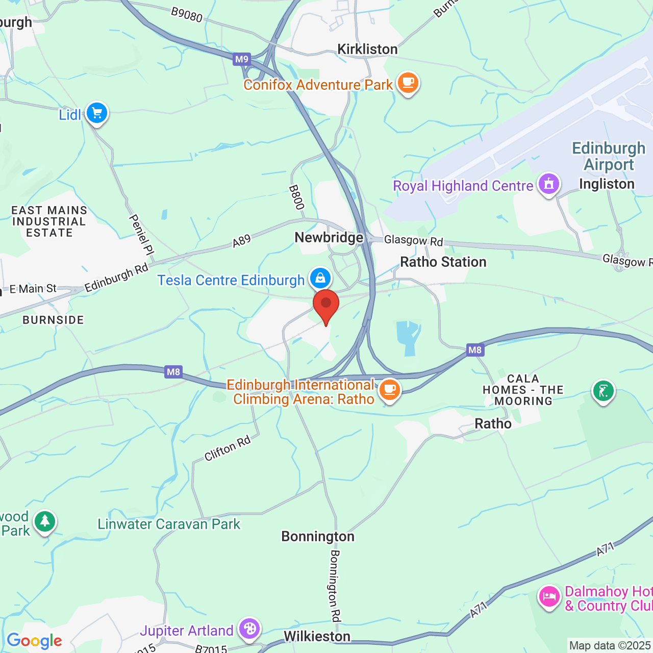 Map displaying job location