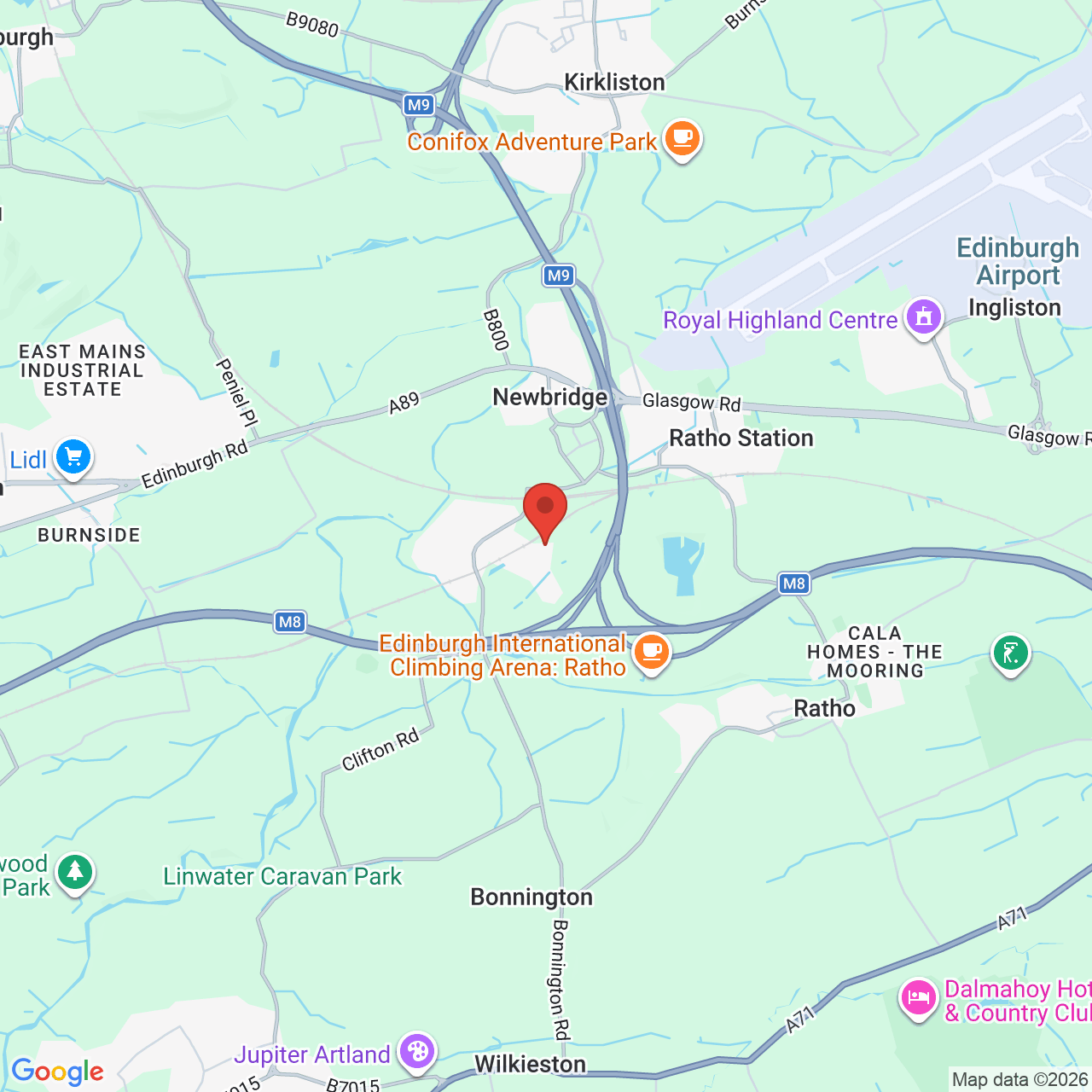 Map displaying job location