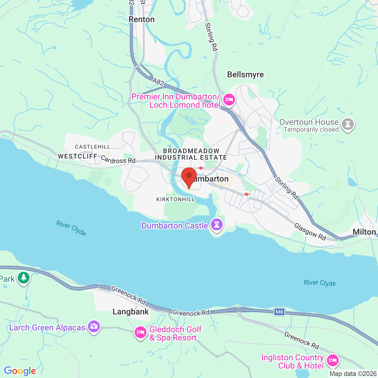 Map displaying job location