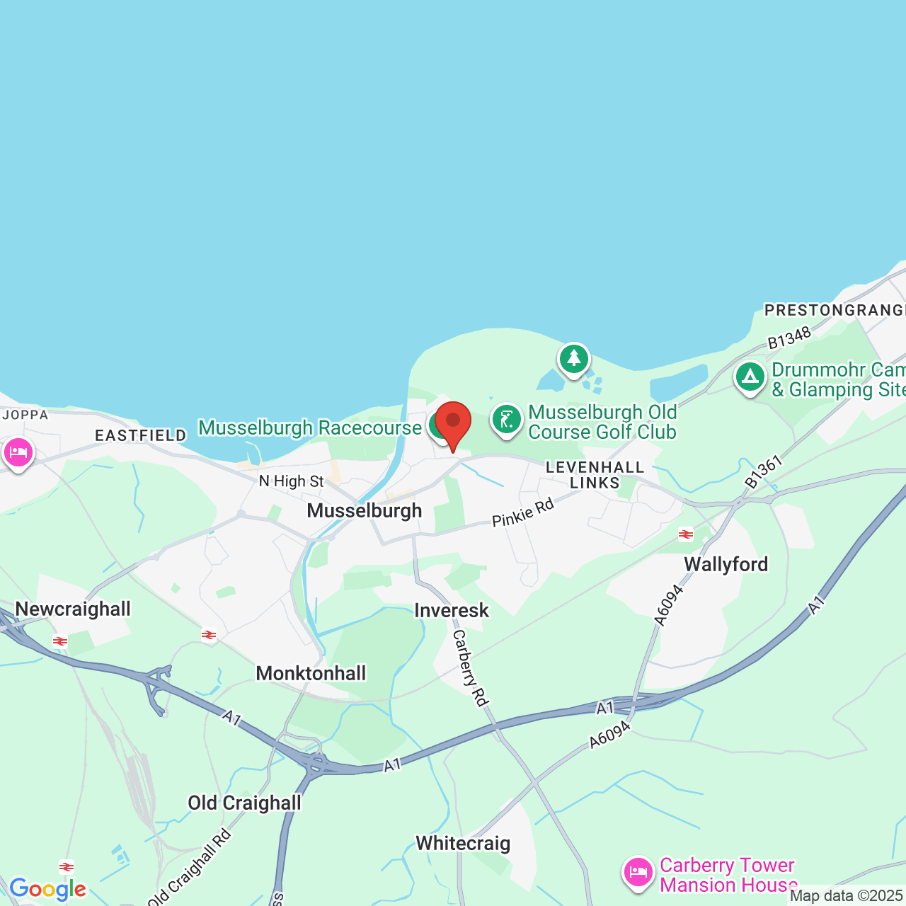 Map showing location of Musselburgh, United Kingdom, EH21 7RG