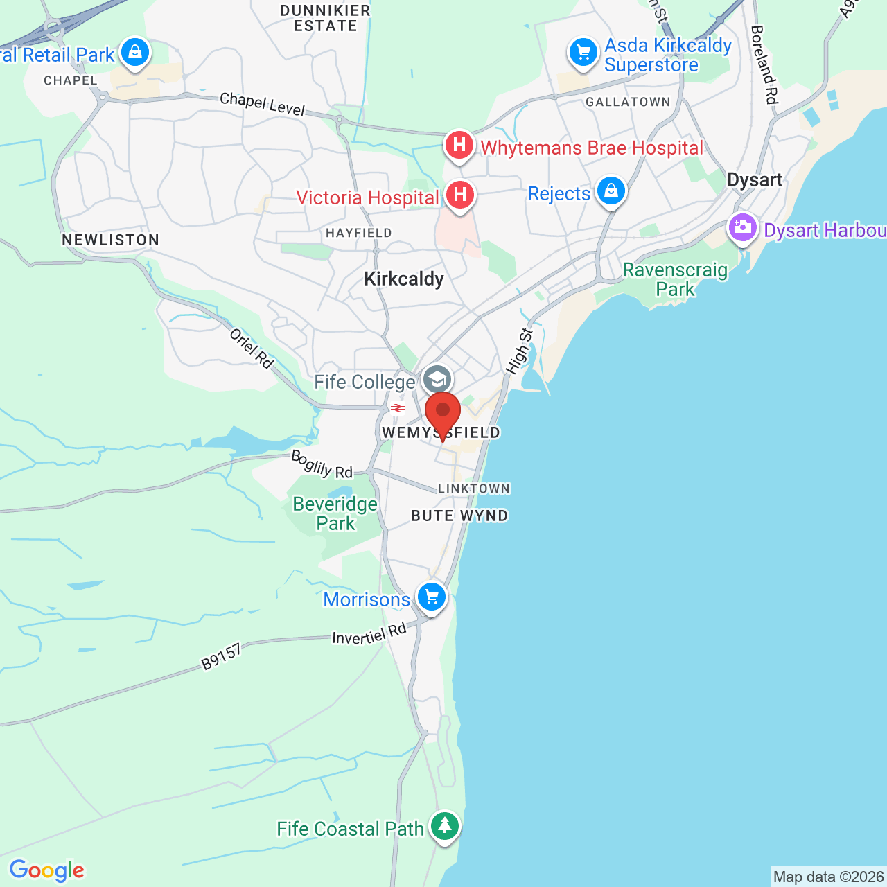 Map displaying job location