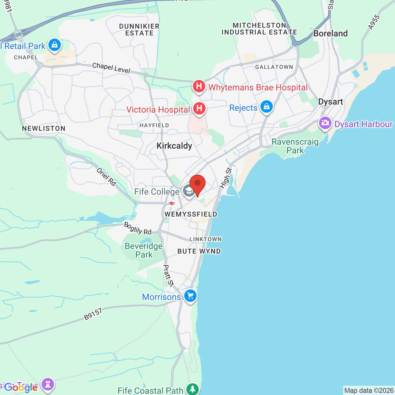 Map displaying job location