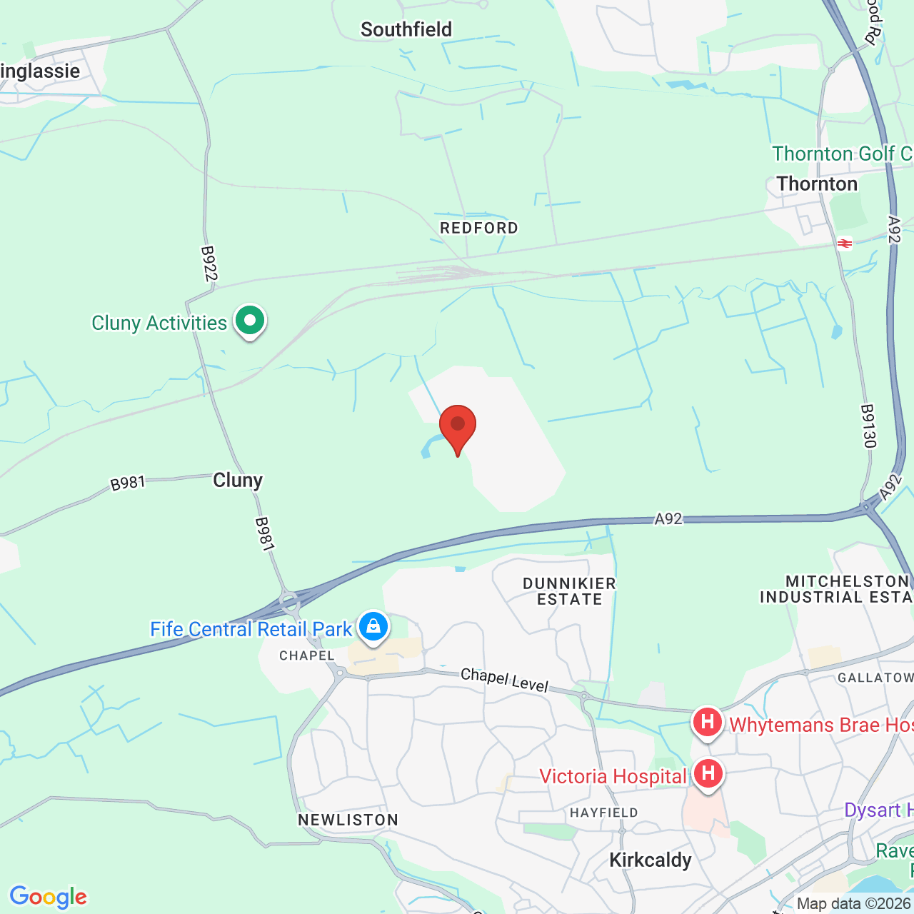 Map displaying job location