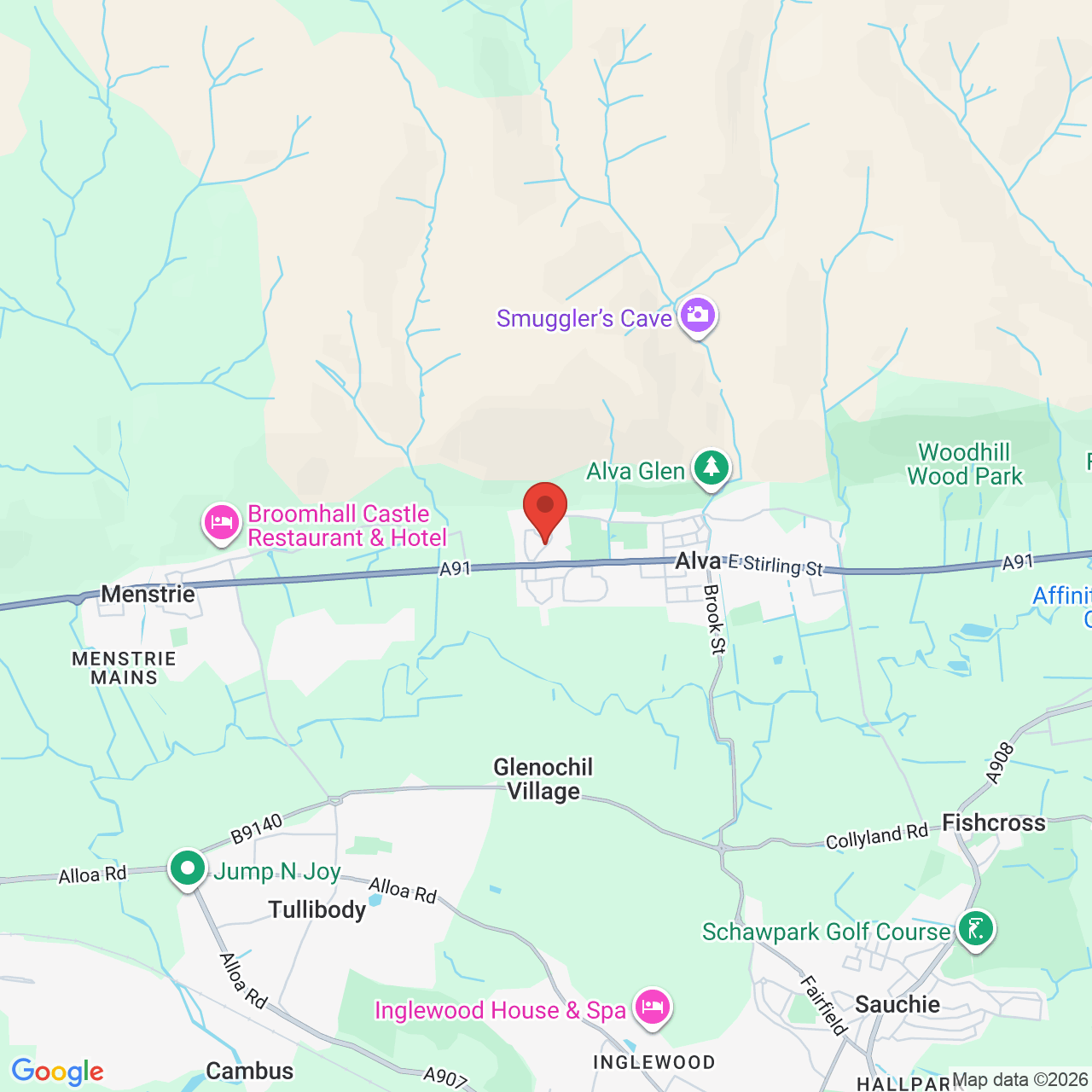Map displaying job location