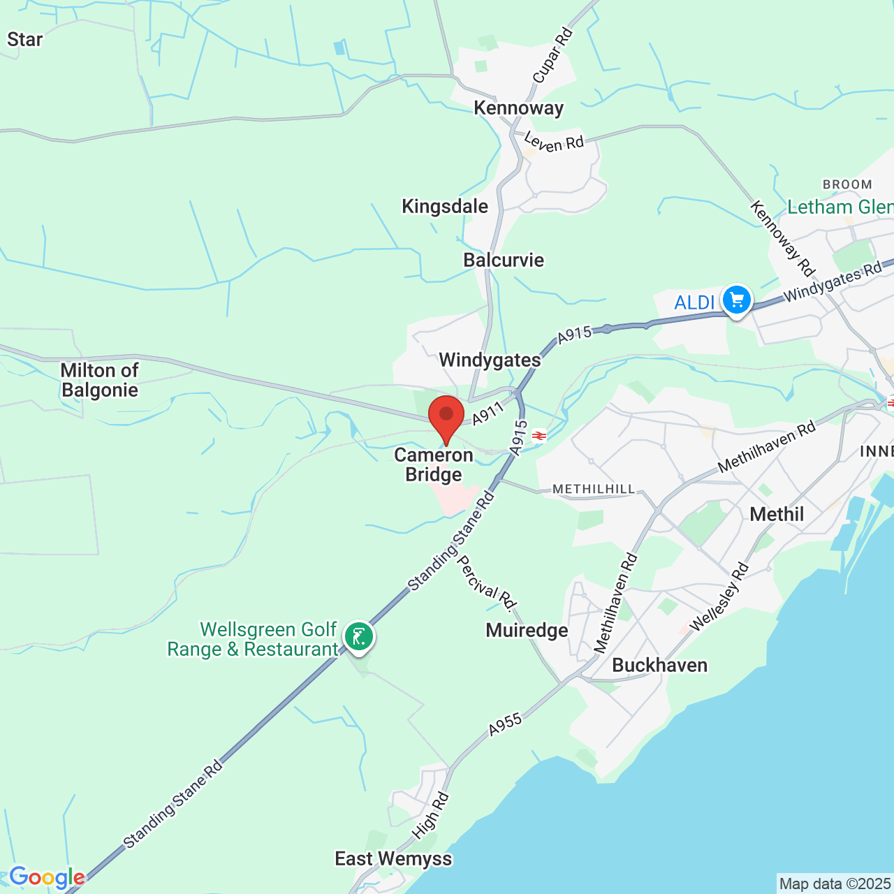 Map displaying job location