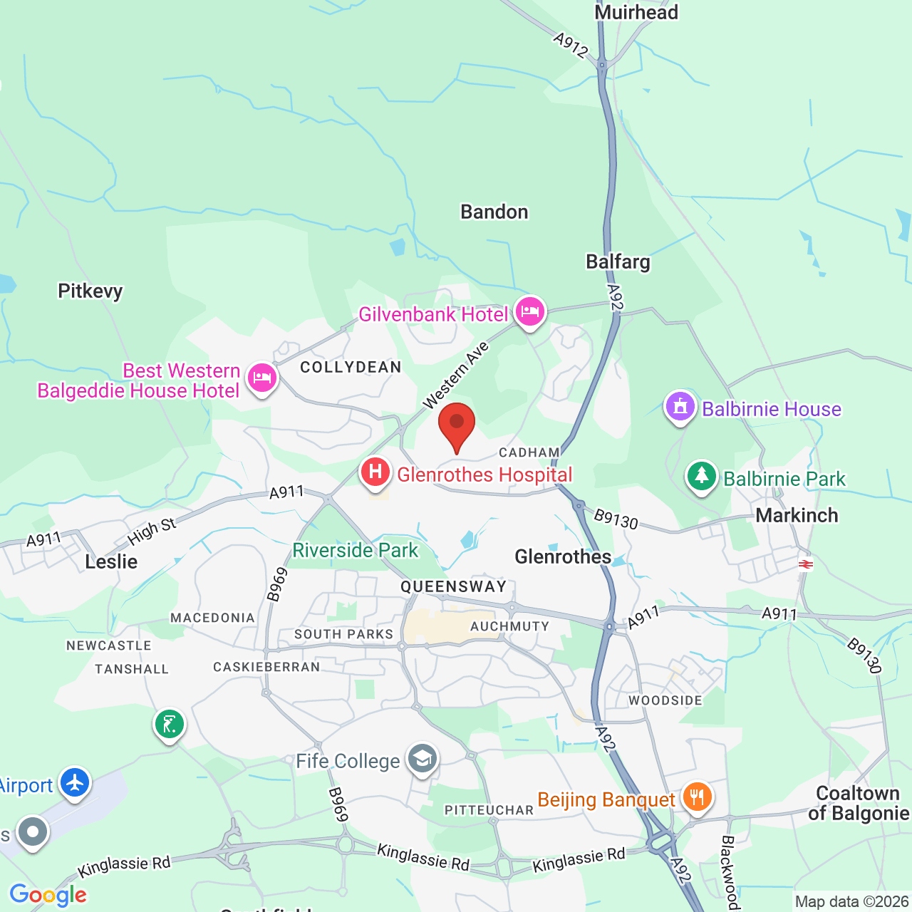 Map displaying job location