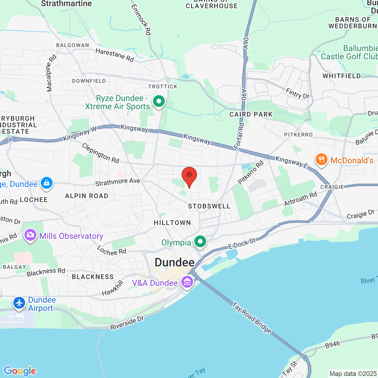 Map displaying job location