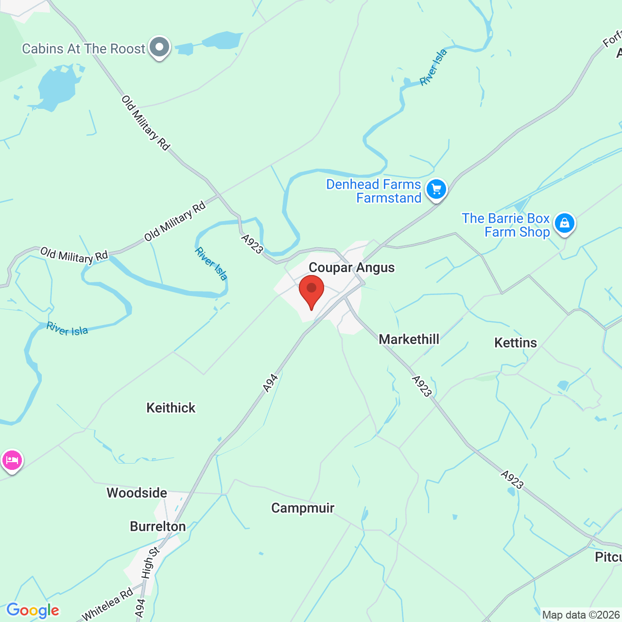 Map displaying job location