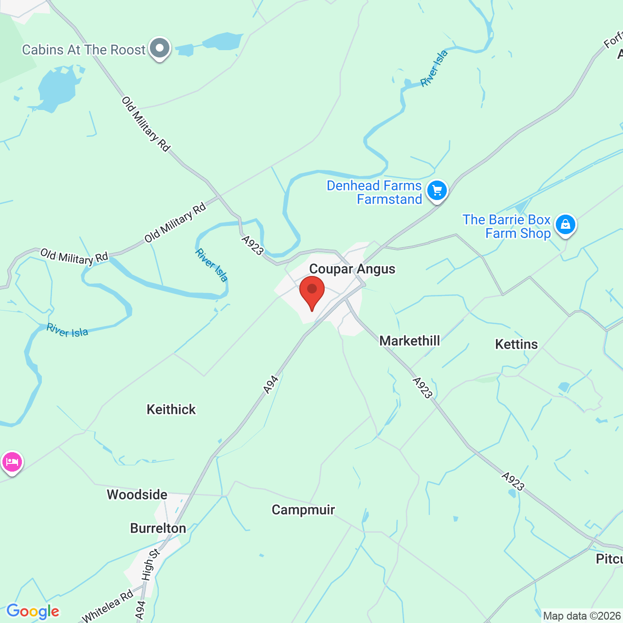 Map displaying job location