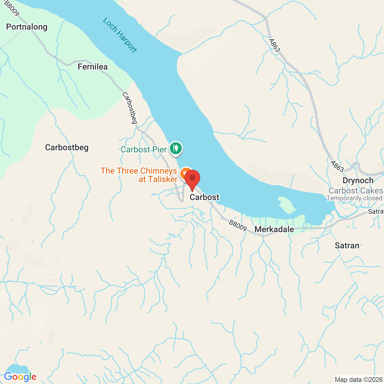 Map displaying job location