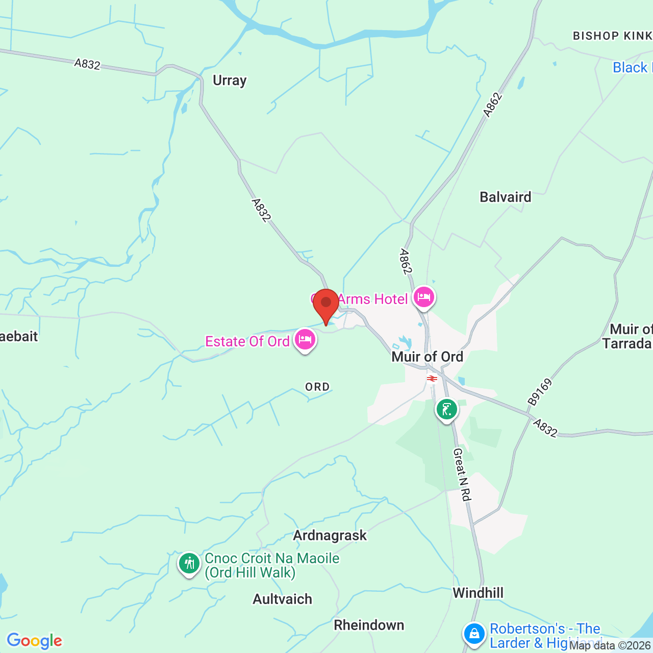 Map displaying job location