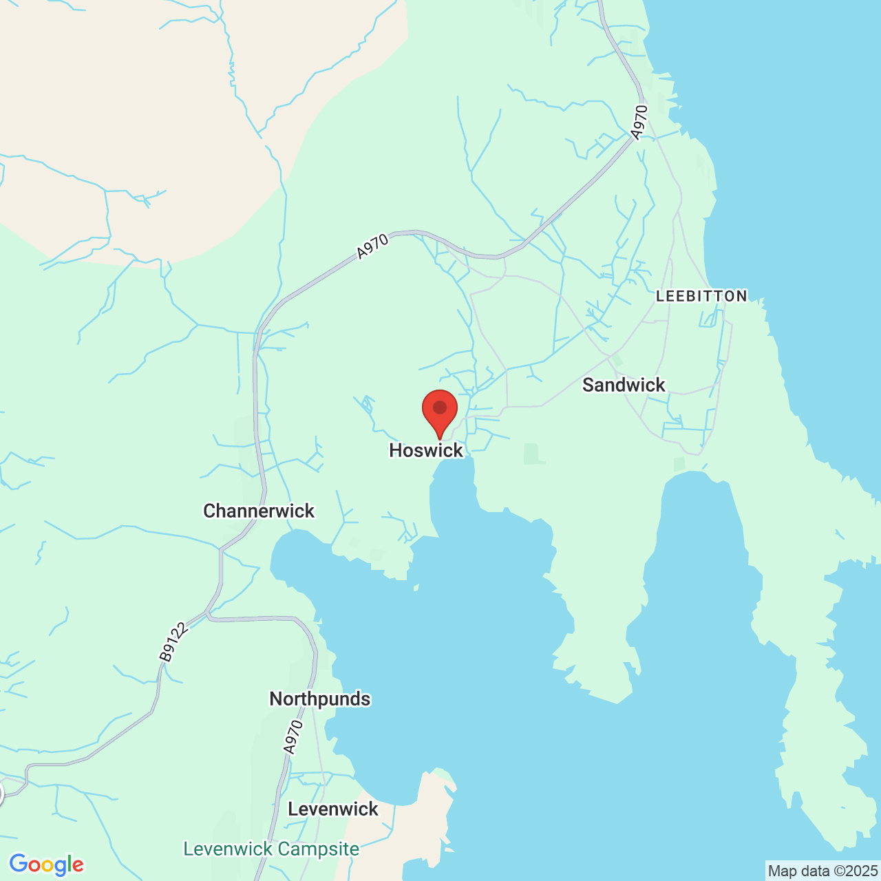 Map showing location of Shetland, United Kingdom, ZE2 9QR