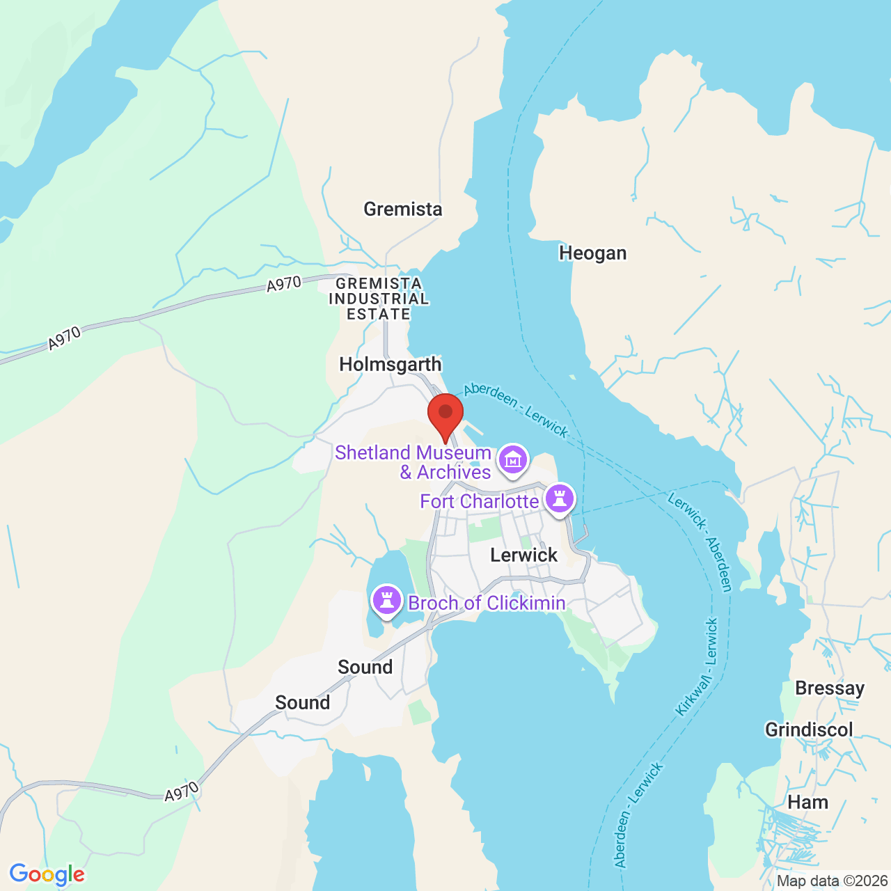 Map displaying job location