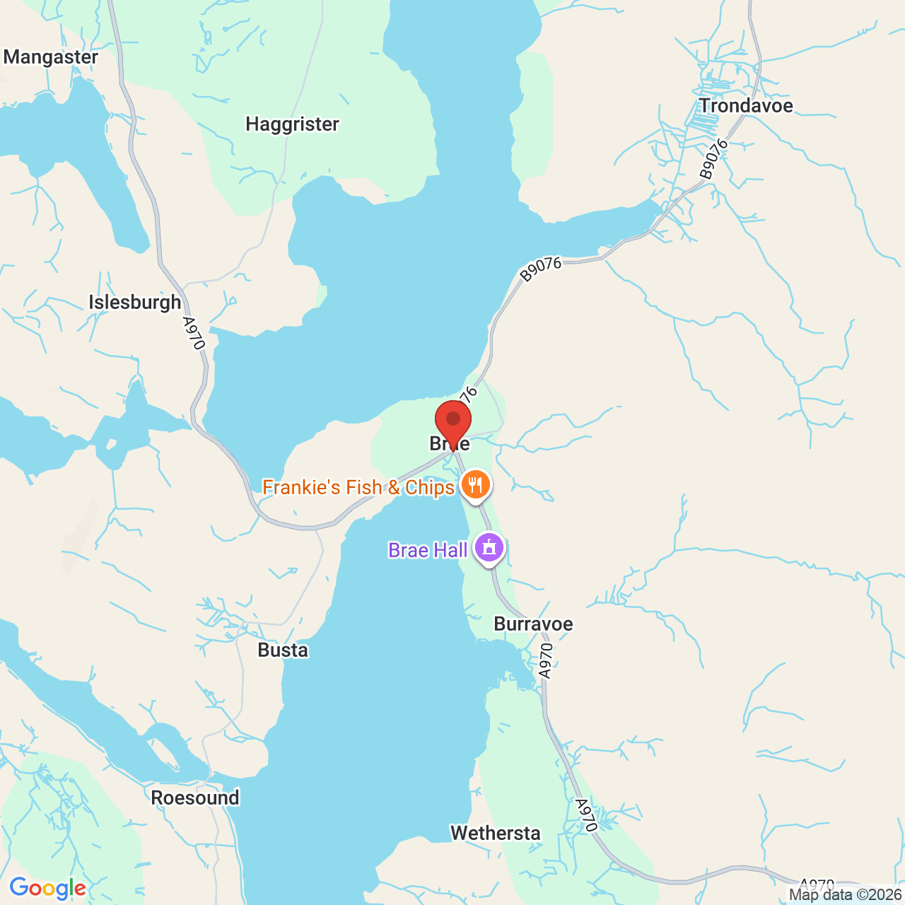 Map displaying job location